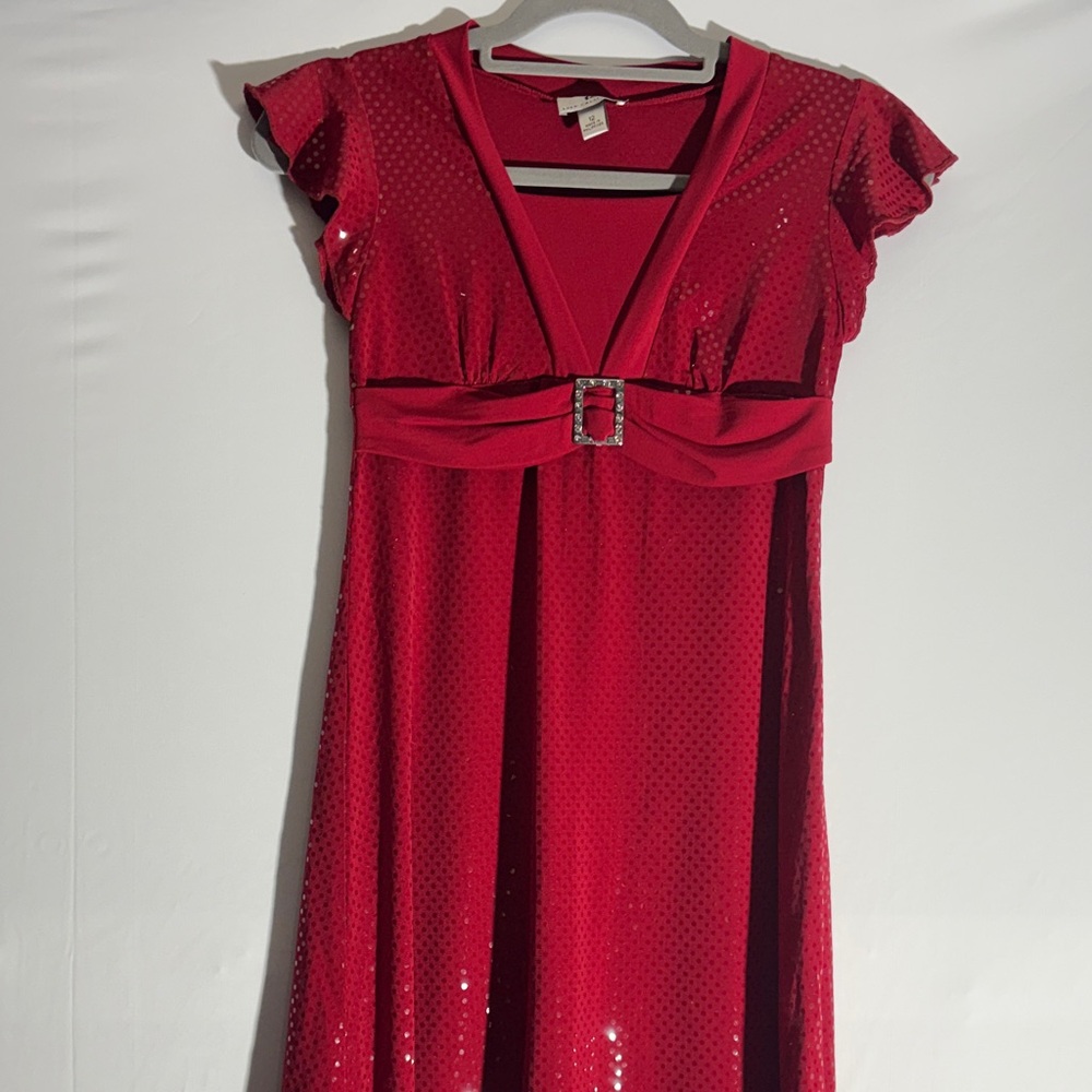 Byer California Red Sequin Dress